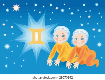 congratulating on birth of child under a sign a zodiac Gemini