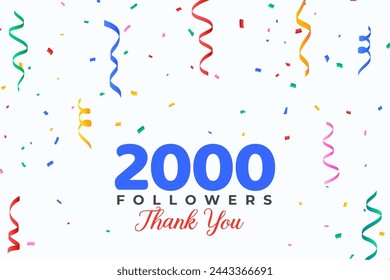 congratulation for 2000 followers network on social media vector