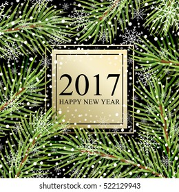 Congratulation 2017 Happy New Year. Holiday pattern. Vector Illustration.