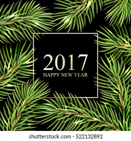 Congratulation 2017 Happy New Year. Holiday pattern. Vector Illustration.