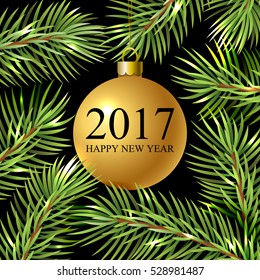 Congratulation 2017 Happy New Year. Holiday pattern. Vector Illustration.
