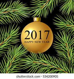 Congratulation 2017 Happy New Year. Holiday pattern. Vector Illustration.