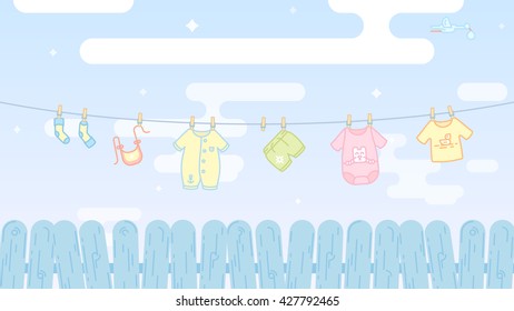 Congratulation with baby, greeting card - vector illustration