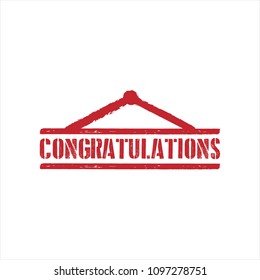 Congratulation banner business icon logo