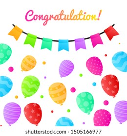Congratulation banner and greeting card