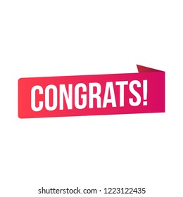 Congratulation banner isolated in white