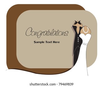 Congratulation!-- Bride and Groom Elegant Design