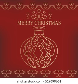 Congratulation card with Christmas symbol. Vector illustration