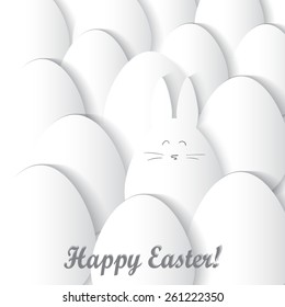 congratulation card design. white rabbit