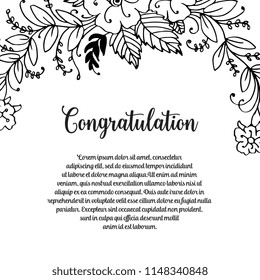 Congratulation card floral design art vector illustration