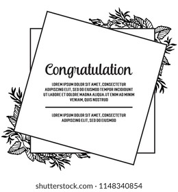 Congratulation card floral design art vector illustration