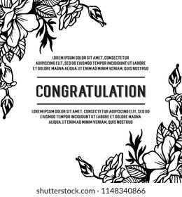 Congratulation card floral design art vector illustration