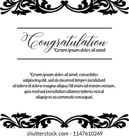 Congratulation card floral hand draw vector illustration