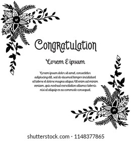 Congratulation card flower design art collection vector illustration