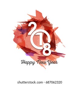 Congratulation card. Happy New Year 2018