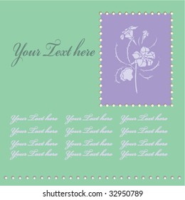 Congratulation card in pastel green and violet