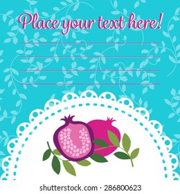 Congratulation card with pomegranates