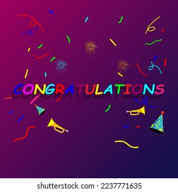 congratulation card template background image, congratulation vector illustration design.