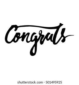 congratulation card. Vector hand drawn phrase. Hand lettering poster. Can be used for graduation, greeting, ceremony, achievement.