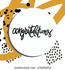 congratulation card. Vector hand drawn phrase. Hand lettering poster. Can be used for graduation, greeting, ceremony, achievement.