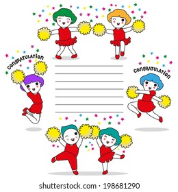 Congratulation characters paper note illustration set