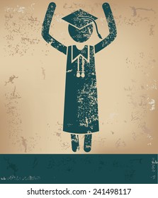 Congratulation concept,human resource design on old background,grunge vector
