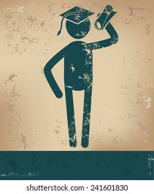 Congratulation concept,human resource design on old background,grunge vector