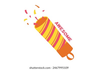 Congratulation Element Flat Sticker Design