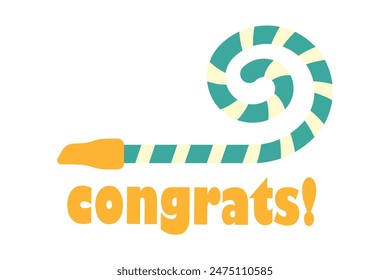 Congratulation Element Flat Sticker Design