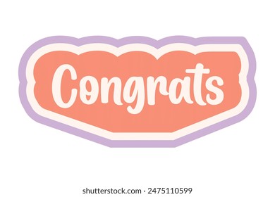 Congratulation Element Flat Sticker Design