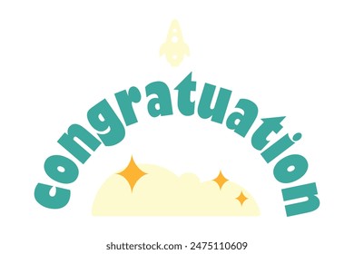 Congratulation Element Flat Sticker Design