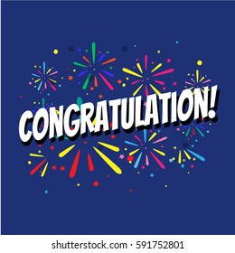 Congratulation firework banner concept