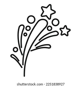 Congratulation firework icon outline vector. Event carnival. Star party
