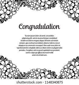 Congratulation floral design greeting card vector illustration