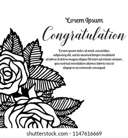 Congratulation floral greeting card collection vector illustration