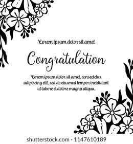 Congratulation floral template greeting card vector illustration