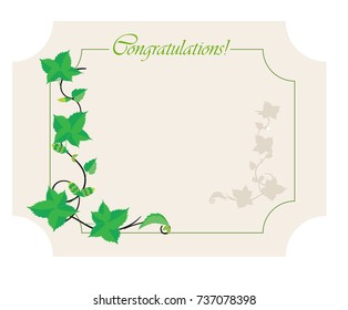 congratulation with a frame of hops and text
