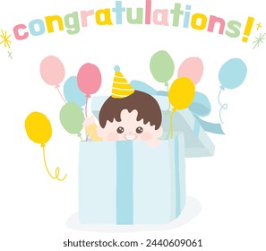 caja de regalo de felicitación sorpresa celebración
