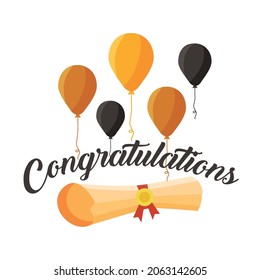 congratulation graduation card with balloons helium