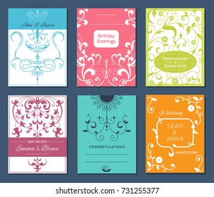 Congratulation graduation invintation anniversary paper layout certification celebration vector card illustration design template