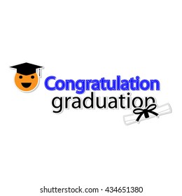 Congratulation graduation on white background