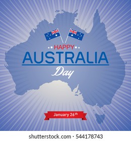 Congratulation Happy Australia Day. Vector illustration for prints or cards for the holiday.