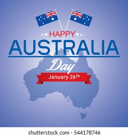 Congratulation Happy Australia Day. Vector illustration for prints or cards for the holiday.