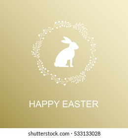 Congratulation Happy Easter. Easter Bunny. Vector illustration.