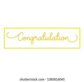 Congratulation icon banner lettering trendy
