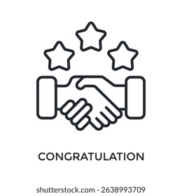 Congratulation Icon Outline Style. Vector Illustration For Graphic Design
