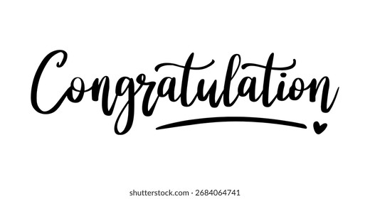 Letras de pincel de tinta de felicitación, Vector de caligrafía manuscrita moderna de felicitación negra editable.