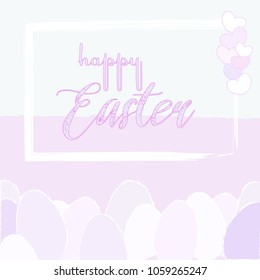 congratulation of the invitation of a happy Easter with the image of eggs