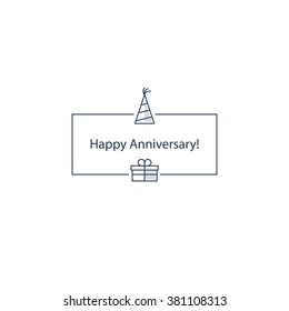 Congratulation or invitation template, linear design