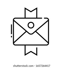 Congratulation letter line icon, concept sign, outline vector illustration, linear symbol.